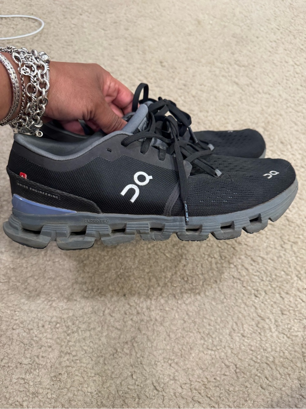 On Running Men's Black and Gray CloudTec Athletic Shoes